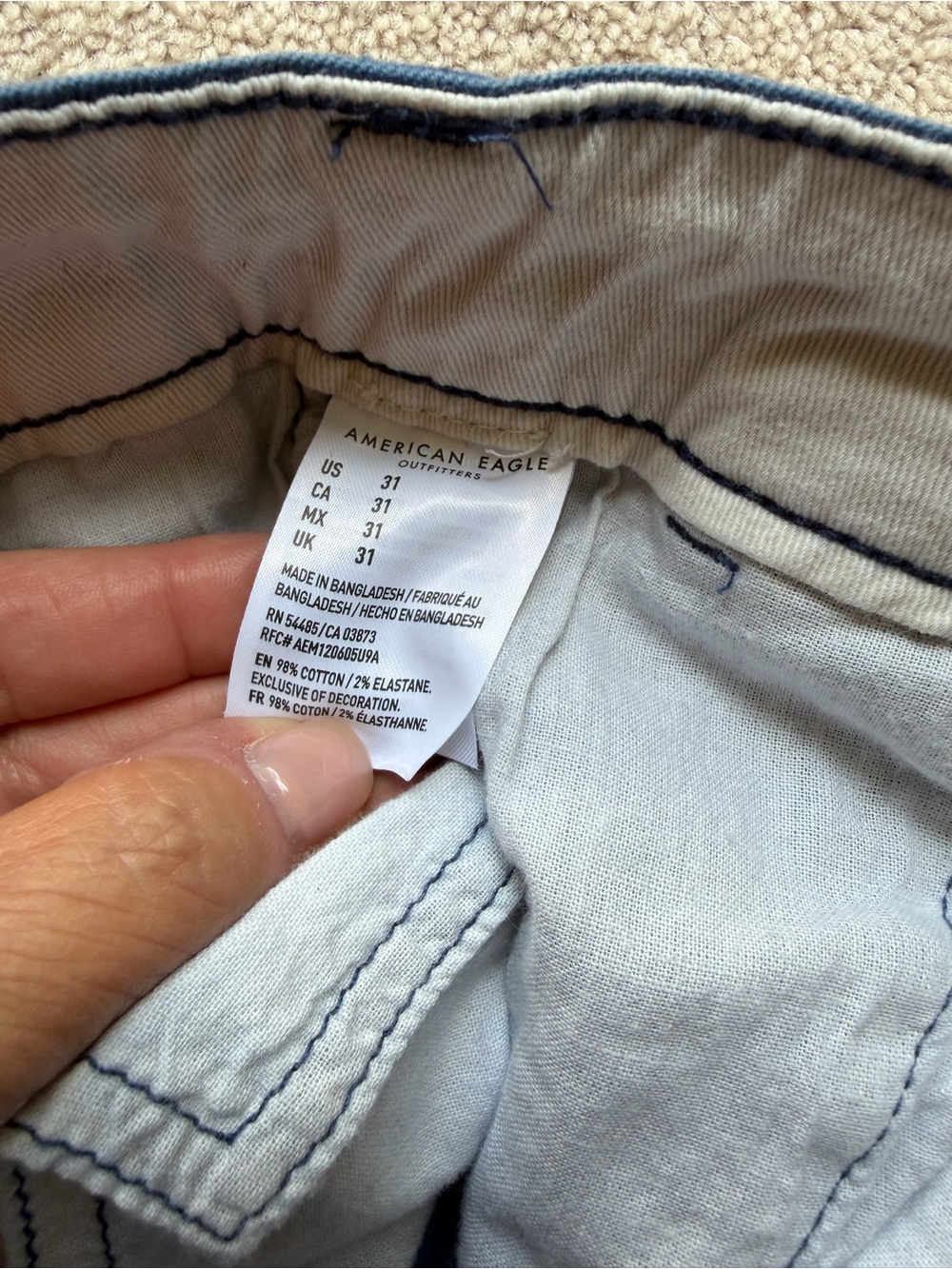American Eagle Outfitters Men’s Blue Flat Front Chino Shorts size 31 - Picture 4 of 5